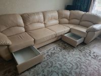 Лот: 20740663. Фото: 3. Угловой кожаный диван. Мебель