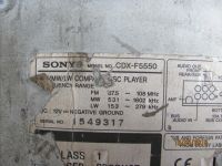 Лот: 5562969. Фото: 2. Sony CDX-F5550 неисправна. Автозвук