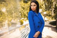 Лот: 6401095. Фото: 2. Пальто легкое синее новое. Женская одежда
