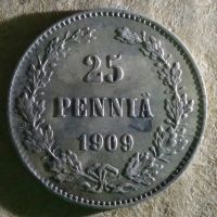 Лот: 15199885. Фото: 2. 25 пенни 1909 года серебро. Монеты