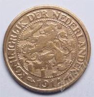 Лот: 75390. Фото: 2. Нидерланды. 1 цент 1914г. Редкость... Монеты