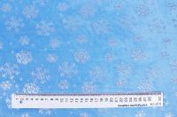 Лот: 21358661. Фото: 3. Ткань голубая со снежинками, новогодняя... Бизнес