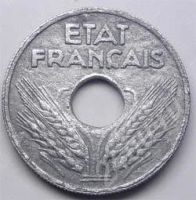 Лот: 216738. Фото: 2. Франция. 10 сантим 1942г. Цинк... Монеты