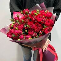 Лот: 21135506. Фото: 3. Букет кустовая красная роза. Сувениры, подарки