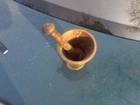 Лот: 7114508. Фото: 2. ступка + пестик чугун .средняя. Антиквариат