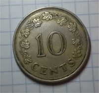 Лот: 10411742. Фото: 2. 10 центов Мальта. Монеты