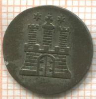 Лот: 25707848. Фото: 2. 1 сешлинг 1851!Ганза!Гамбург!Сохранность... Монеты