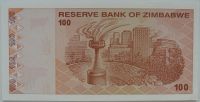 Лот: 6041926. Фото: 2. Зимбабве 100 долларов 2009, UNC. Банкноты