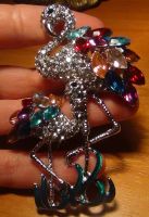 Лот: 6152922. Фото: 2. Брошь с сваровски Swarovski фламинго... Ювелирные изделия, бижутерия, часы