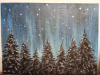 Лот: 19110966. Фото: 2. Картина "Зимний лес", холст, акрил... Изобразительное искусство