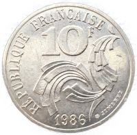 Лот: 18812608. Фото: 2. Франция 10 франков 1986 Свобода... Монеты