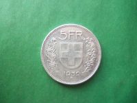 Лот: 17006172. Фото: 2. Швейцария 5 франков 1939 г.,серебро... Монеты