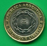 Лот: 8765318. Фото: 2. Аргентина 2 песо 2010 Биметалл... Монеты