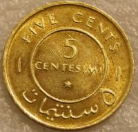 Лот: 8950157. Фото: 2. 5 чентезимо 1967 Сомали. Монеты