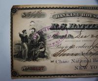 Лот: 21993936. Фото: 2. Редкий банковский чек 1890 года... Банкноты