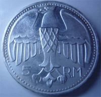 Лот: 4933680. Фото: 2. Германия. 3-й Рейх. 5 рейх марок... Монеты