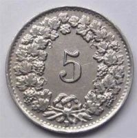 Лот: 217329. Фото: 2. Швейцария. 5 рапен 1944г. Редкость... Монеты