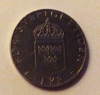 Лот: 22175129. Фото: 2. Швеция 1 крона 1984 Карл XVI Густав. Монеты