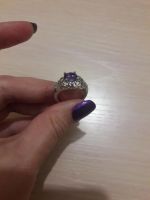 Лот: 10834919. Фото: 3. Кольцо женское с фиолетовым камнем. Красноярск