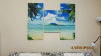 Лот: 4227294. Фото: 2. Модульная картина море и пальмы. Картины, панно