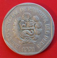Лот: 1588041. Фото: 2. (№601) 1 соль 1991 (Перу). Монеты
