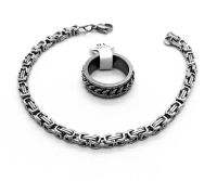 Лот: 16727248. Фото: 6. ⛓ Мужской набор стальной: кольцо...