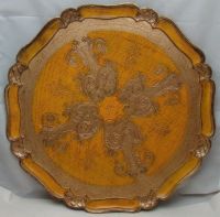 Лот: 17148330. Фото: 2. Поднос флорентийский винтажный... Антиквариат