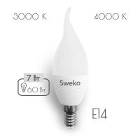 Лот: 14566668. Фото: 2. Лампа светодиодная Sweko 42LED-C35-7W-230-4000K-Е14-Т... Освещение