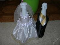 Лот: 1064225. Фото: 2. Свадебное украшение на шампанское... Товары для праздника