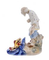 Лот: 17278735. Фото: 2. Статуэтка "Старик и Золотая рыбка... Антиквариат