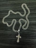 Лот: 3368260. Фото: 2. Цепь + крест серебро (30 гр... Ювелирные изделия, бижутерия, часы