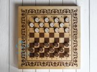 Лот: 16546136. Фото: 2. Настольная Игра 4 в 1 нарды, шашки... Сувениры, подарки