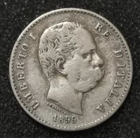 Лот: 23521654. Фото: 2. 1 лира 1899 года. Италия. Умберто... Монеты