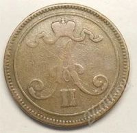 Лот: 22927. Фото: 2. Царская Финляндия. 10 пенни 1866г... Монеты