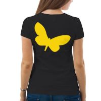 Лот: 6591740. Фото: 2. Женская футболка хлопок "Бабочки... Женская одежда