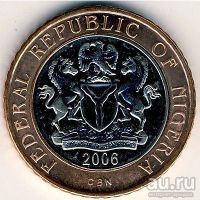 Лот: 9493653. Фото: 2. Нигерия монета 2 найры 2006 года... Монеты