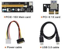 Лот: 11307442. Фото: 6. Riser Card 1x to 16x USB 3.0 Molex...