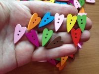 Лот: 9082904. Фото: 2. Сердечки деревянные цветные. Ручная работа