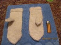 Лот: 1325375. Фото: 3. Варежки вязанные (шерсть+махер... Одежда, обувь, галантерея