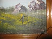 Лот: 6047257. Фото: 2. Озеро худ. B.M. масло холст 1960-е... Картины, панно