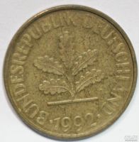 Лот: 8930030. Фото: 2. 10 пфеннигов 1992 год. A. Германия... Монеты
