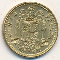 Лот: 3609763. Фото: 2. 1песете(Испания). Монеты