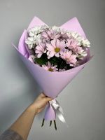 Лот: 25025887. Фото: 2. Букет из 3 хризантем. Цветы, букеты