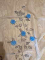 Лот: 25594487. Фото: 2. Штора тюль с голубыми цветами... Домашний текстиль