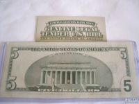 Лот: 12782298. Фото: 2. Банкнота 5 долларов США золотая... Банкноты