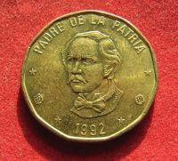Лот: 19939861. Фото: 2. Доминикана 1 песо, 1992 г. Монеты