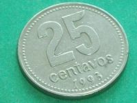 Лот: 11684399. Фото: 7. Монета 25 сентаво Аргентина 1993...