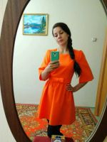 Лот: 10213101. Фото: 3. Платье 44 оранжевое. Одежда, обувь, галантерея