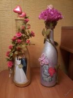 Лот: 5863161. Фото: 2. Свадебная бутылка шампанского... Сувениры, подарки