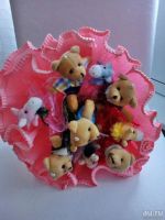 Лот: 8039215. Фото: 2. Букет из мягких игрушек (9 шт... Цветы, букеты